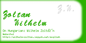 zoltan wilhelm business card